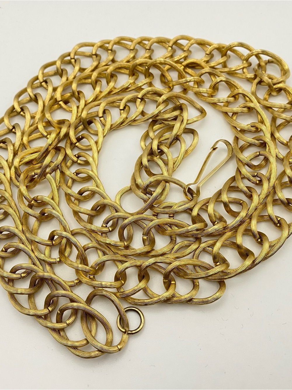 Gold Textured Chain-Link Fashion Belt for Women